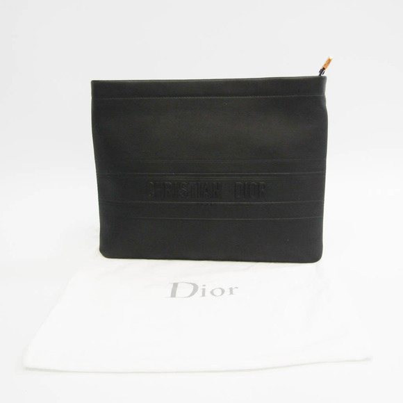 CHRISTIAN DIOR 43 MA 1200 Men's Leather Clutch Bag Black - Picture 10 of 10